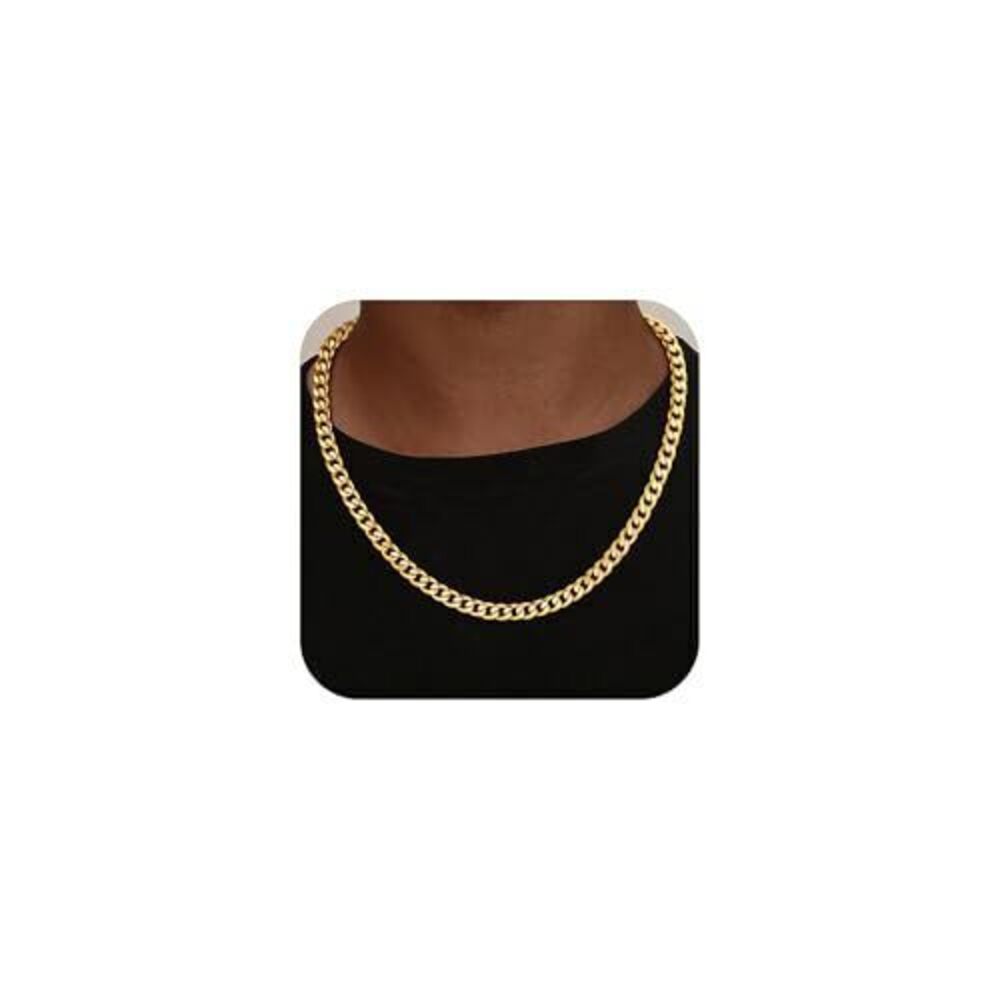 8160 Gold Chain , 18K Gold Plated 925 Sterling Silver 7mm Cuban Link Curb